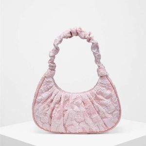 coquette lace baguette bag